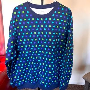 Navy blue polka dots sweater 60%cotton, 40% polyester machine washable